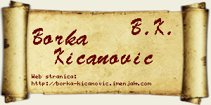 Borka Kićanović vizit kartica